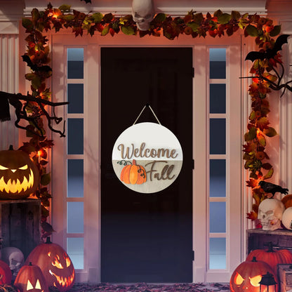 Pumpkin Welcome Door Sign