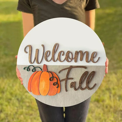 Pumpkin Welcome Door Sign