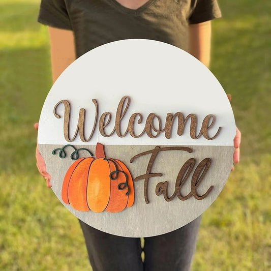 Pumpkin Welcome Door Sign